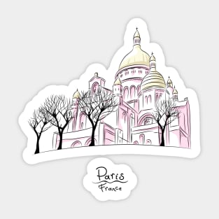 Sacre Coeur in Paris, France Sticker